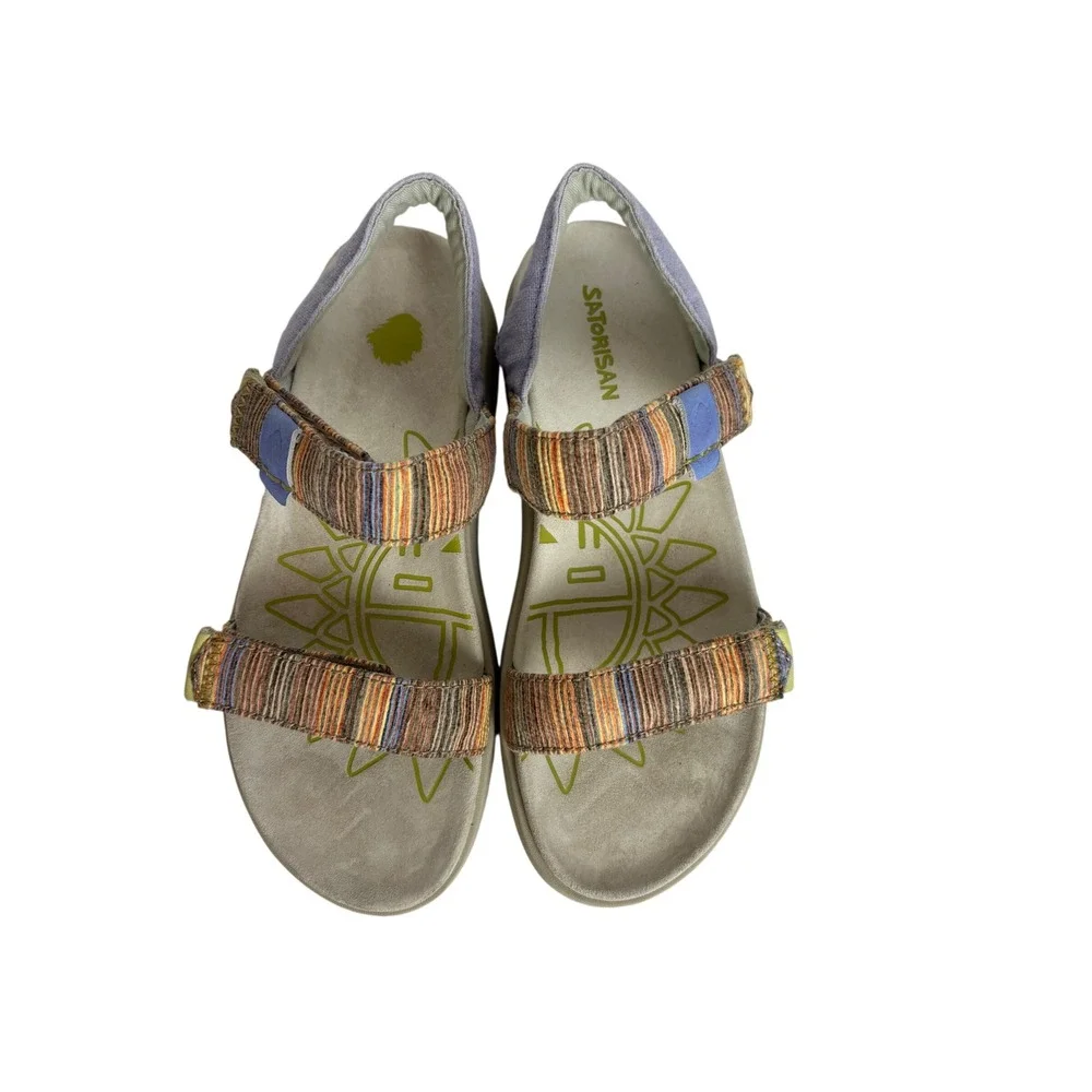 Satorisan Kona Raffia Women Multi-Color Slingback Sandals Size‎ 8 / 39 Boho